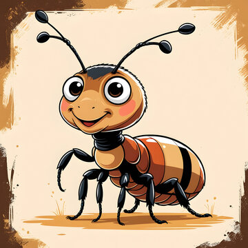 Insect termite animal colored cartoon illustration