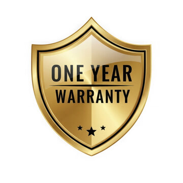 Golden shield with one year warranty text