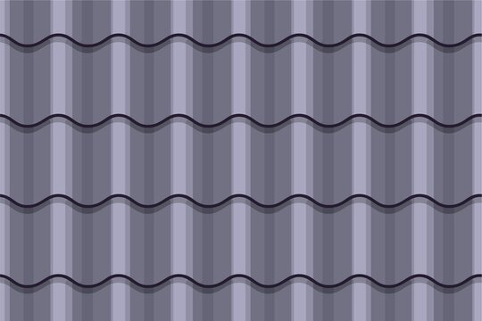 Close-up view of purple corrugated metal roofing sheets in natural daylight