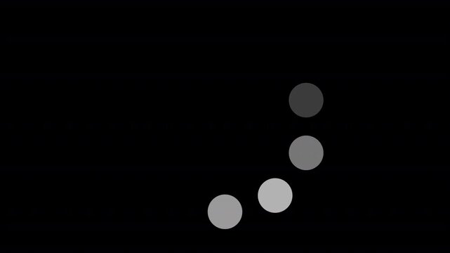 Minimalist circular loading progress bar animation on black background