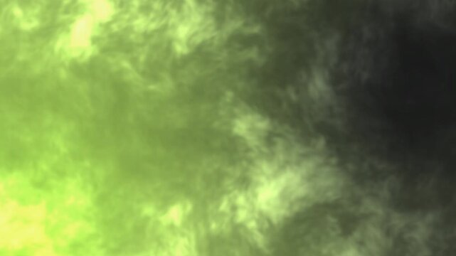 Microscopic view of green and dark cellular structures