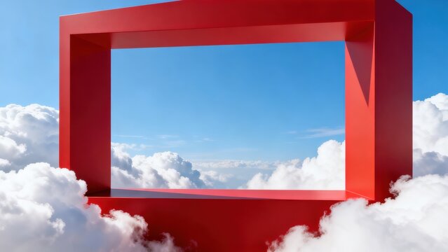 Red frame sky and clouds