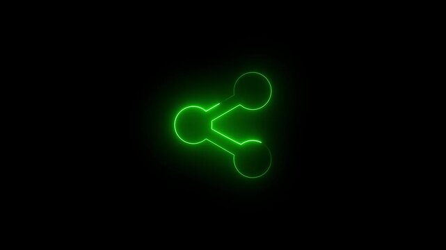 Social Share Neon Symbols Loop Animation