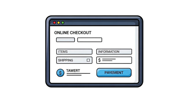 Online checkout payment form screen.