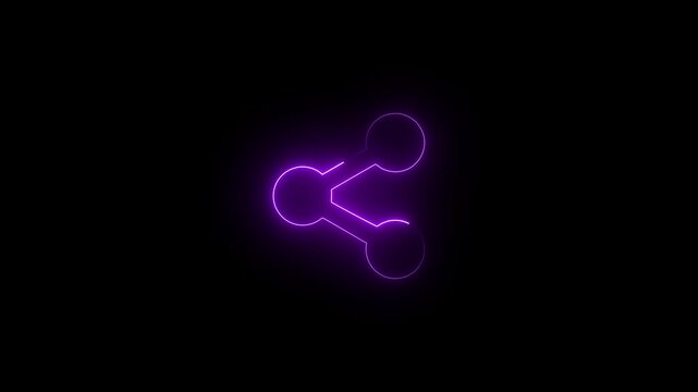 Social Share Neon Symbols Loop Animation