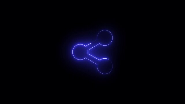 Social Share Neon Symbols Loop Animation