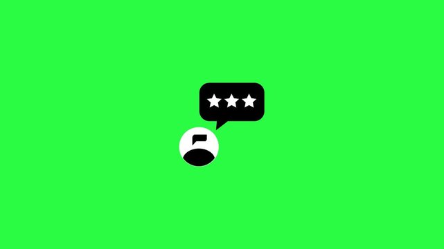 Customer Rating Three Stars Loop Animation