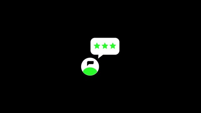 Customer Rating Three Stars Loop Animation