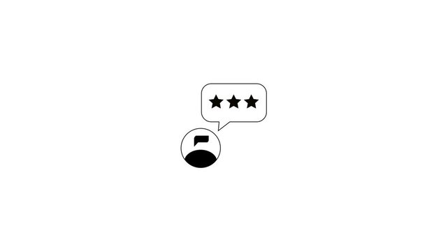Customer Rating Three Stars Loop Animation
