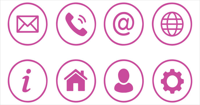 Web Kontakt Symbole &ndash; Vektor-Grafiken f&uuml;r Impressum und Kontaktformular