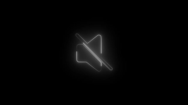 Neon Video Camera Disabled Icon Loop Animation