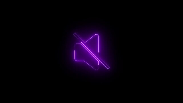 Neon Video Camera Disabled Icon Loop Animation