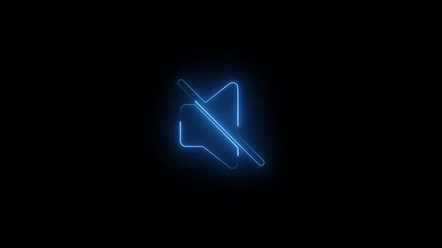 Neon Video Camera Disabled Icon Loop Animation