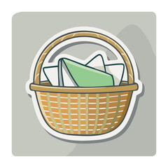 Obraz premium Flat design illustration of a basket with documents