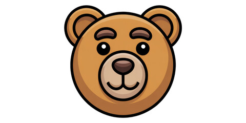 Obraz premium Cute cartoon bear smiling with friendly face Vector
