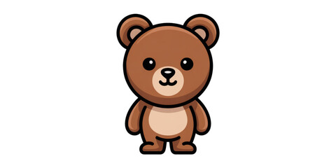 Obraz premium Cute cartoon brown bear standing happily Vector