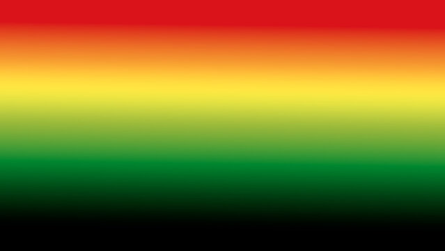 A smooth, abstract gradient background transitioning from deep red through warm yellow to green and black. Symbolizing unity and freedom.