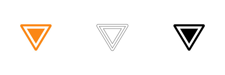 Fototapeta premium Warning triangle icons in orange black and white