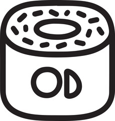 Minimalist sushi roll line icon on transparent background © Nexus Graphics