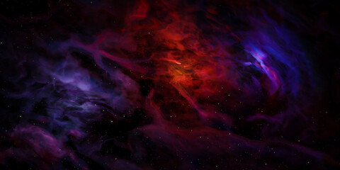 Vibrant Cosmic Nebula with Swirling Gas Clouds and Distant Stars © Muhammad