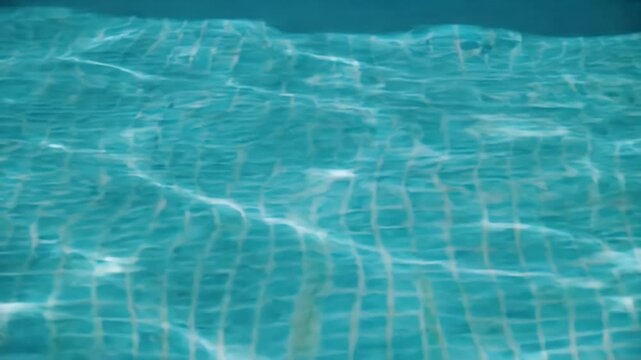 Rippling turquoise water over a tiled pool bottom with light reflections.
