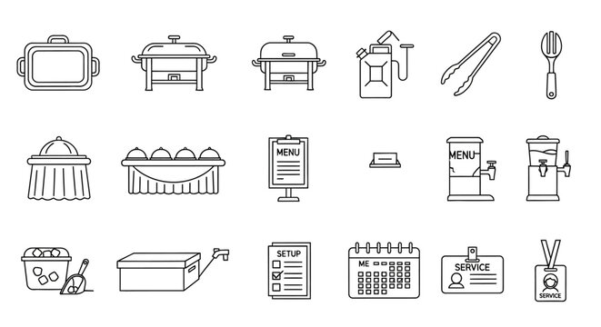 Catering and Event Service Icon Set