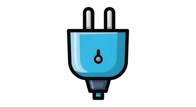 Electric plug with blue casing.