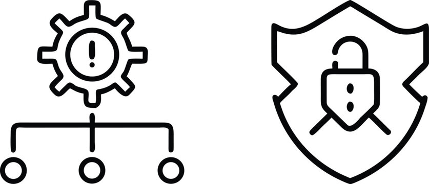 Technology icons industrial security and safety concepts digital protection network security cybersecurity industrial automation abstract design.