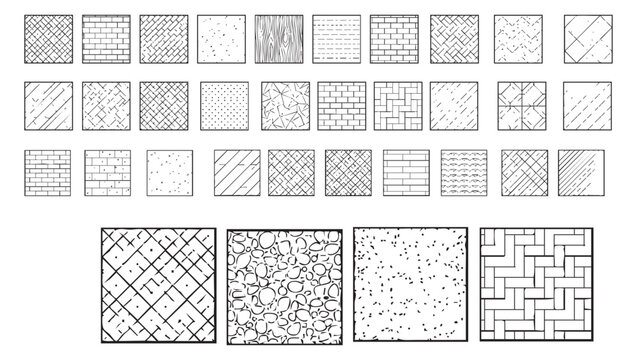 Technical Drafting Pattern Swatches Seamless Vector CAD Hatch Texture Set