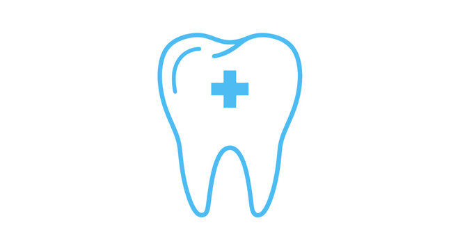 Blue Tooth Icon with Medical Cross Symbol.