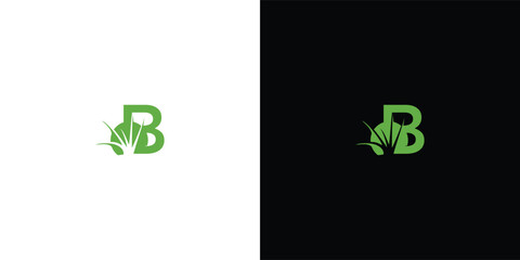 Minimalist letter B lawn care and landscaping logo design vector template © dew es