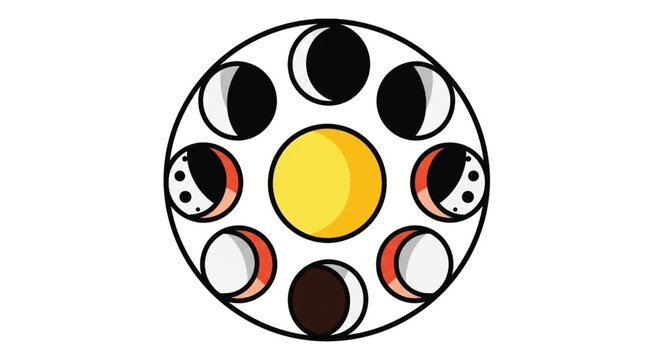 Phases of the Moon Cycle.