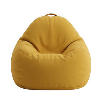 Comfortable yellow bean bag chair for modern home living room