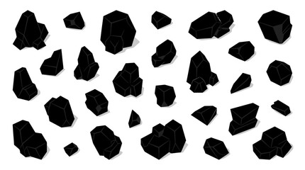 Black rock silhouettes on a white background vector illustration © Imagevector