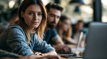 Fototapeta premium Authentic Gen Z Business Team Working in Modern Office