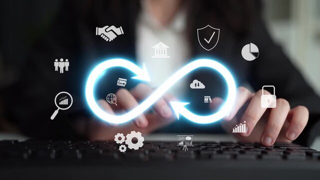 Infinity concept, limitless business potential, innovation opportunities, forward-thinking strategy, and embracing endless possibilities for creative growth and future development. Muxer