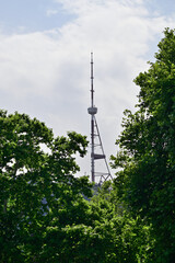 Obraz premium Tbilisi TV broadcasting communications tower in Tbilisi, Georgia