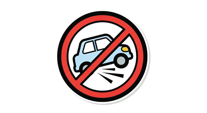 No speeding sign with car symbol.