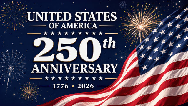 USA 250th anniversary banner, America 250 years Independence