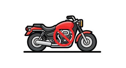 Obraz premium Red Motorcycle Side View Illustration.