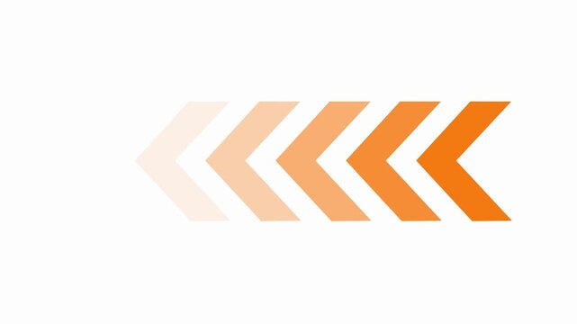direction arrow icon motion. Glowing neon light arrows sign right to left animation concept, rendering left arrow on black background .