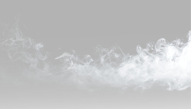 Realistic smoke cloud with dense fog, white mist, vapor plume, drifting haze, swirling smoke, soft atmospheric air movement, overlay