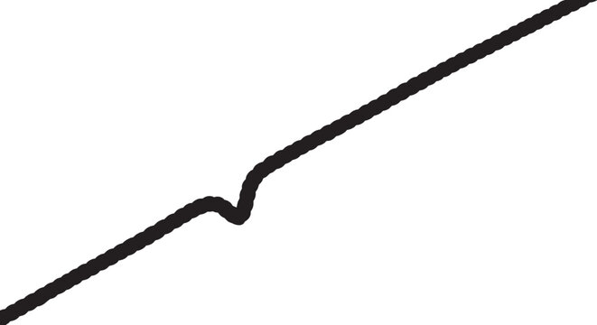 Abstract black line with a small vshaped dip vector art
