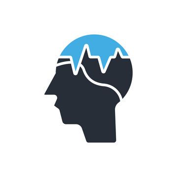 brain waves icons minimalist flat style design, brain waves Vector illustration on white background