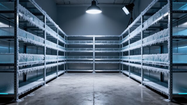 Frozen empty storage room