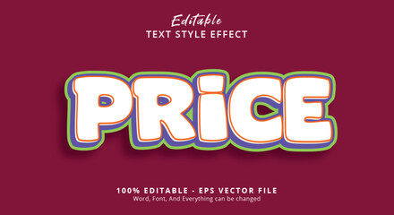 Fototapeta premium price editable text effect, text template