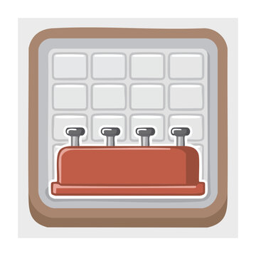 Vintage punch card with hole punch illustration