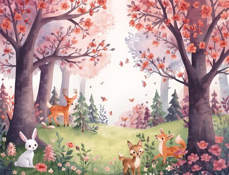 Fantasy magical woodland