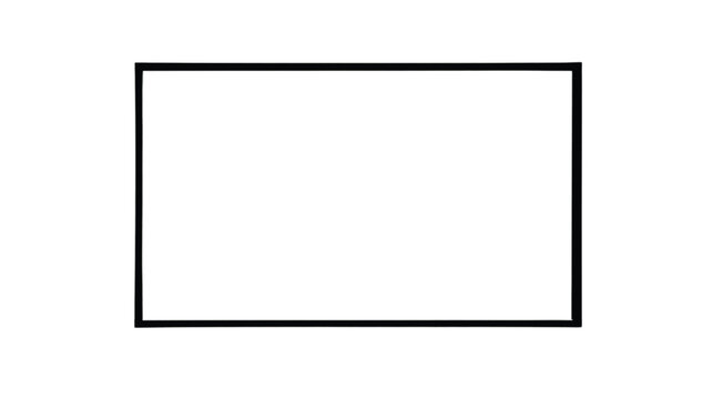 Rectangle frame with consistent thin black lines encloses an empty white space.