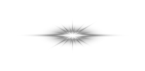 Fototapeta premium Glowing white starburst effect with radial lines and soft shadow on plain white background for graphic design elements transparent background